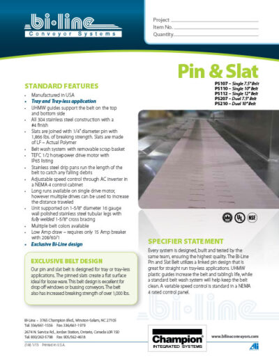 Bi-Line Pin & Slat Belt