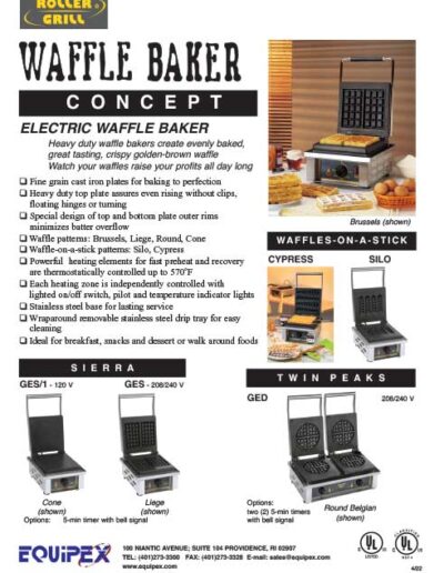 Equipex Waffle Bakers