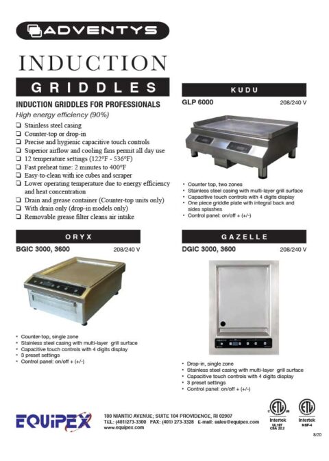 Equipex Induction Griddles