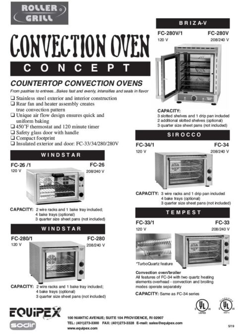 Equipex Countertop Convection Oven